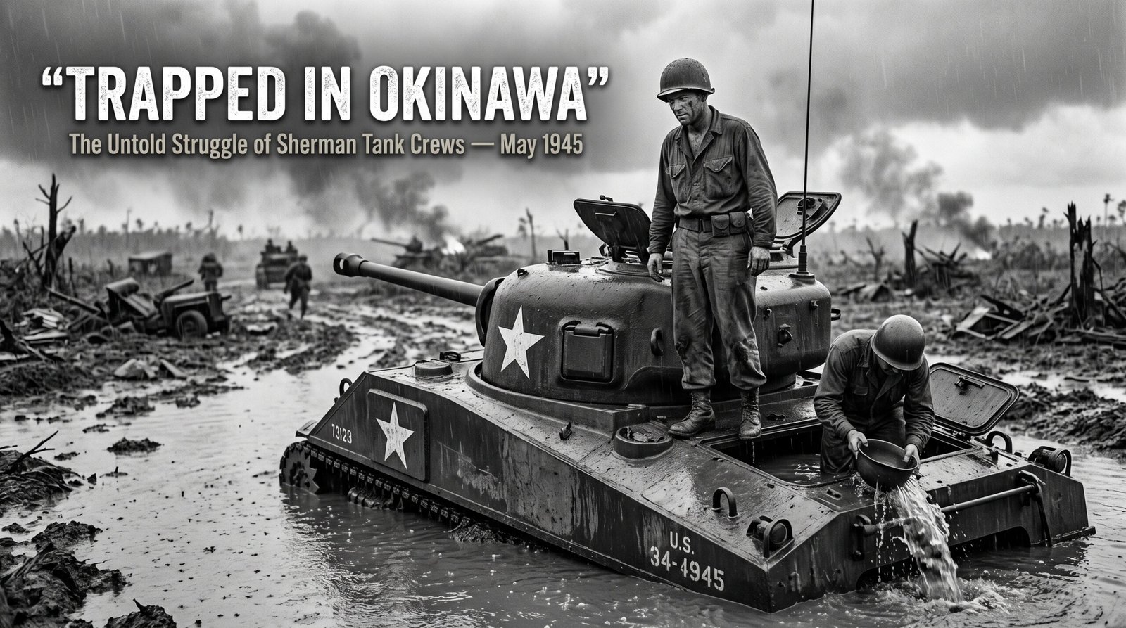 Sherman Tank Trapped in Okinawa’s Mud